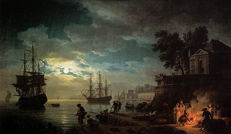 Seaport by Moonlight